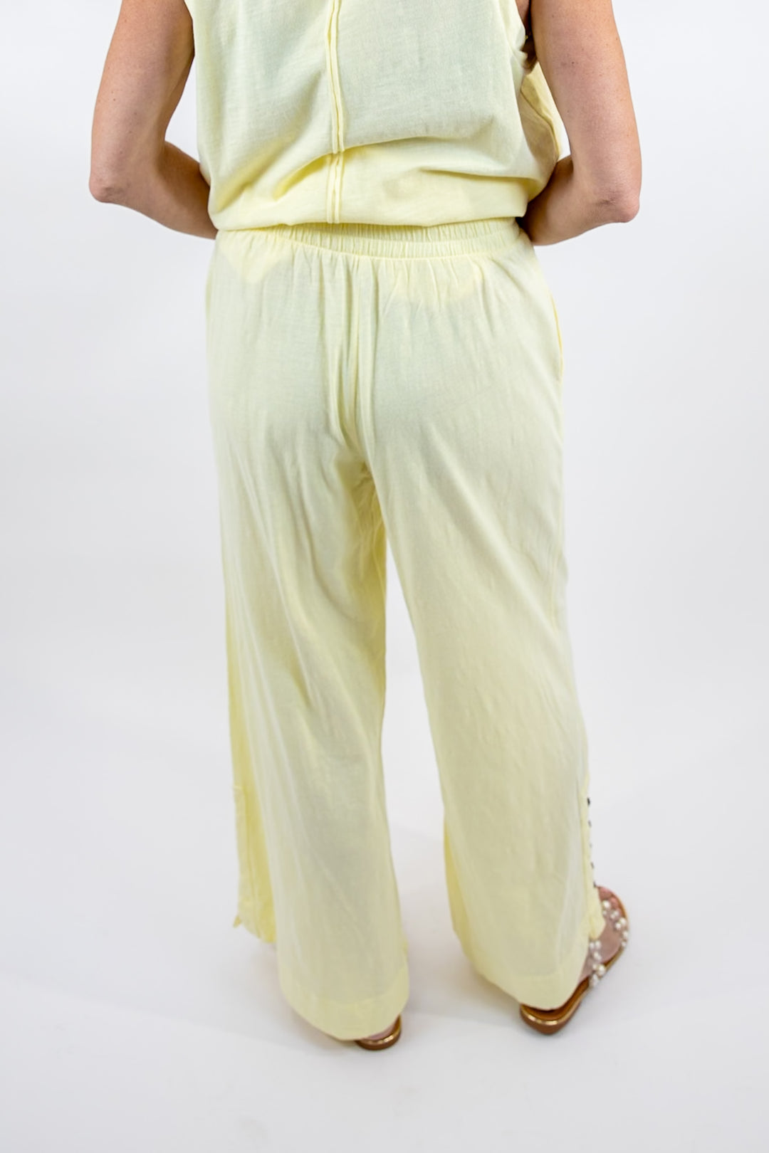 Lemonilla Cotton Slub Wide Leg Pants