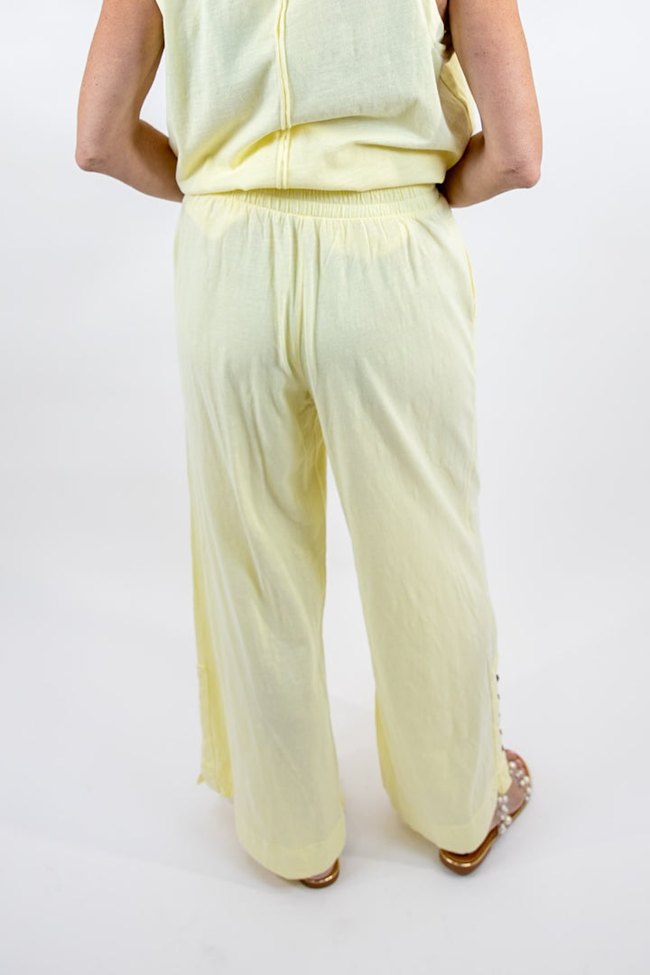 Lemonilla Cotton Slub Wide Leg Pants