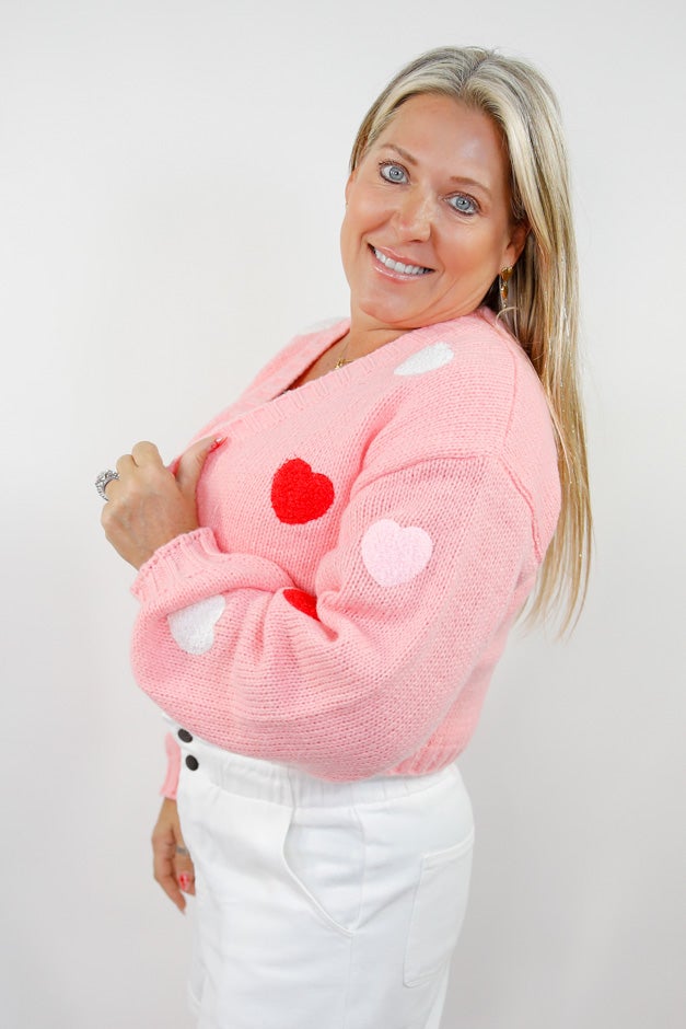Sweetheart Stitch Cropped Cardigan