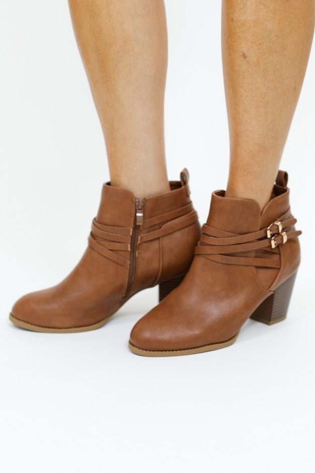 Buckle Up Booties with Side Zipper & Double Buckle Detail *Final Sale*
