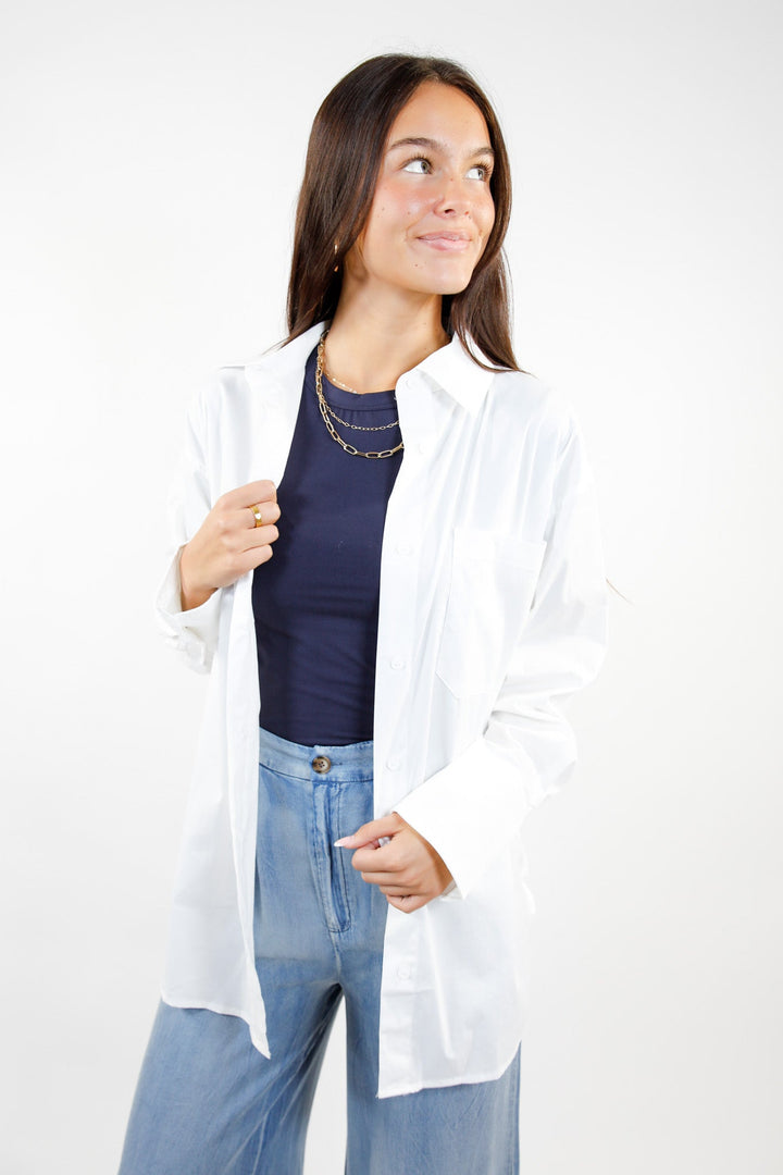 Effortless Ivory Oversized Button Down