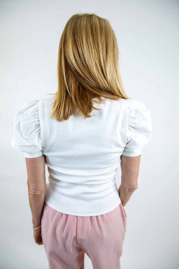 White Classic Puff Sleeve Top