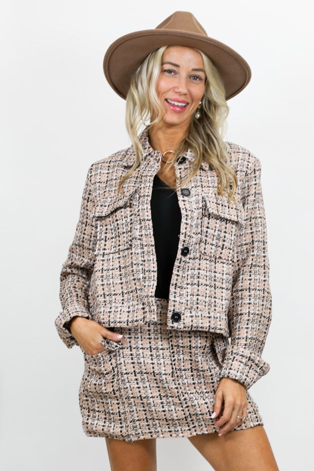 In The Know Tweed Mini Skirt *Final Sale*