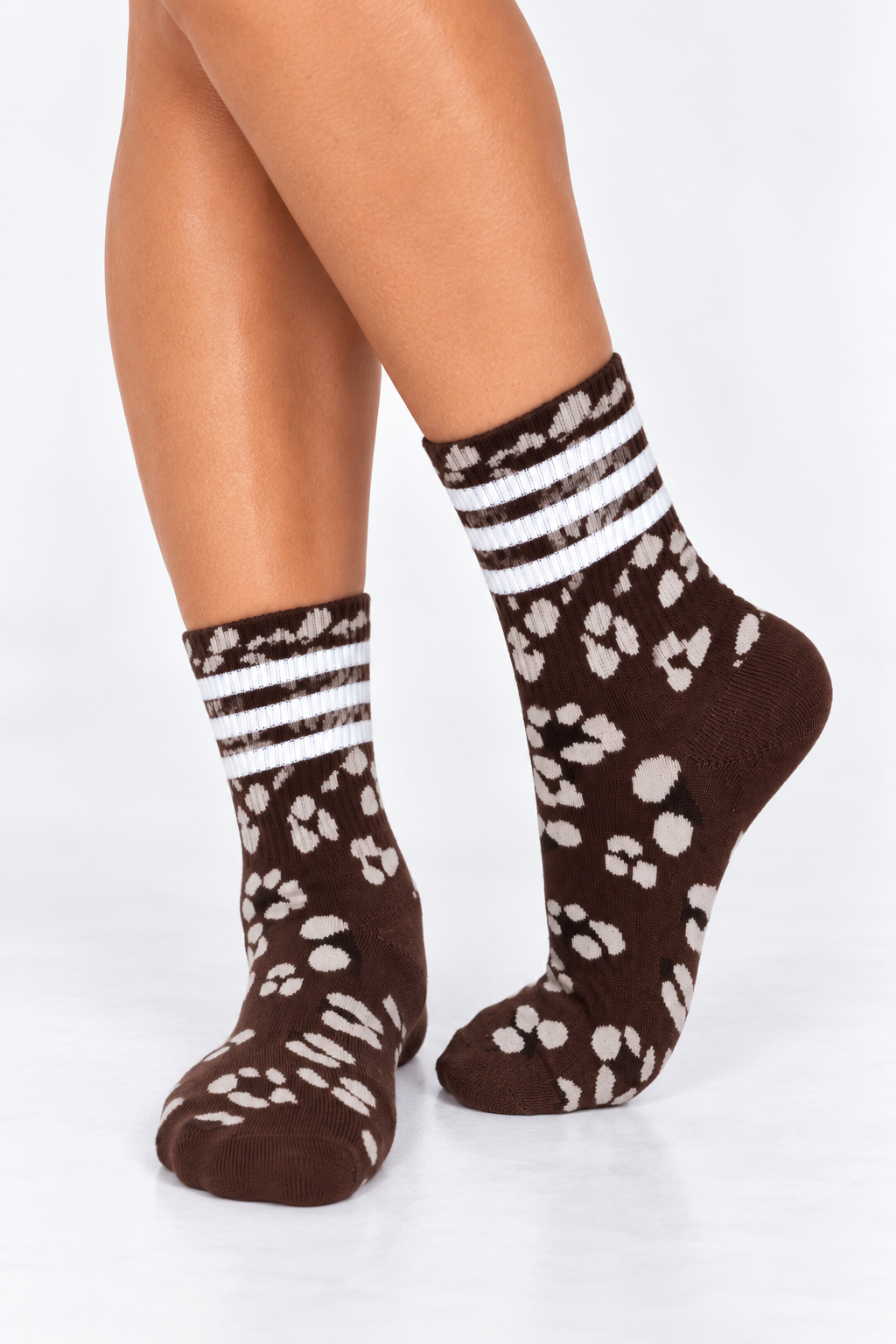 Leopard Half Crew Throwback Socks