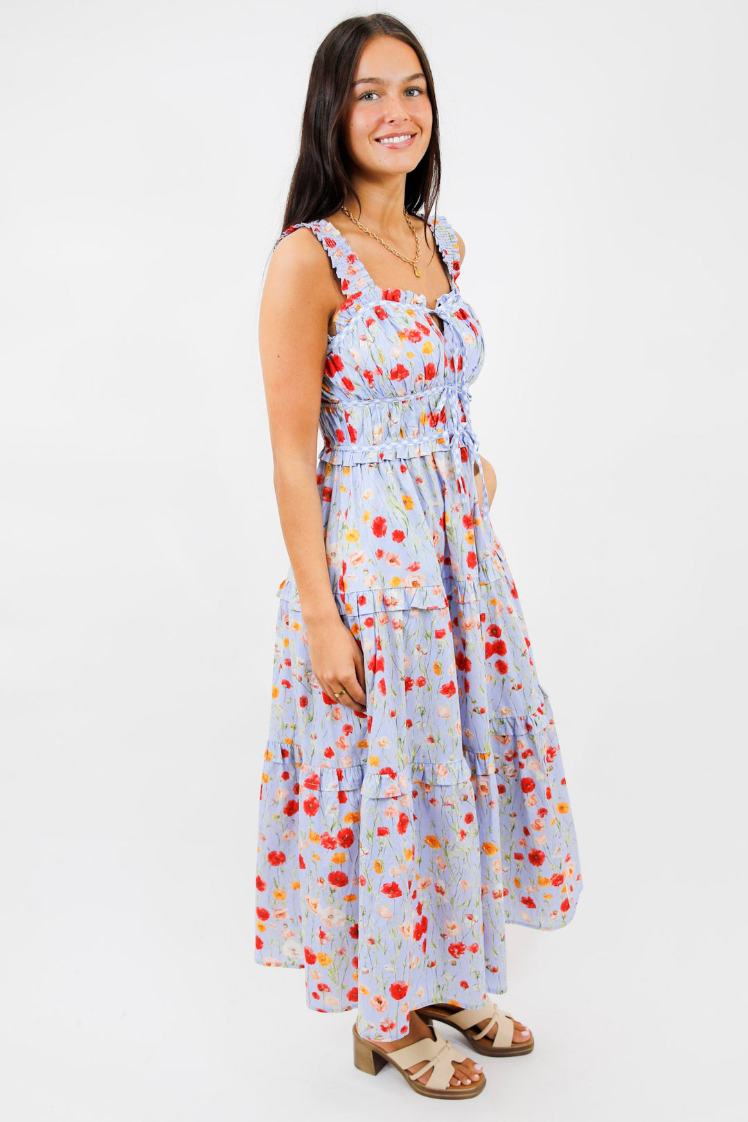 Bluebell Meadow Tiered Midi Dress