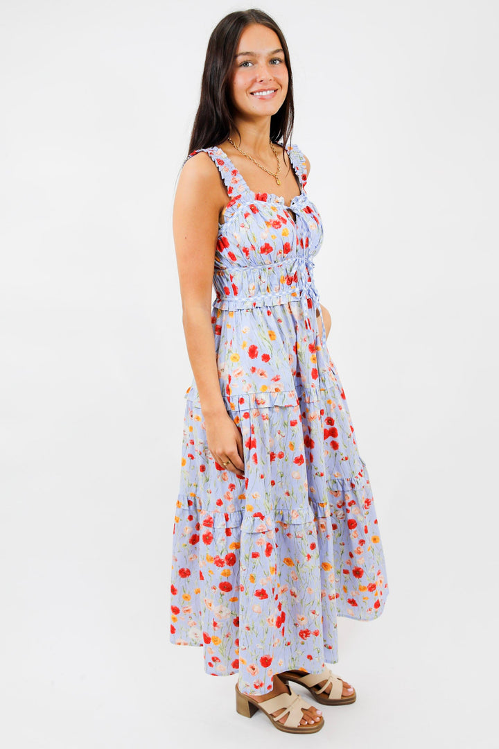 Bluebell Meadow Tiered Midi Dress