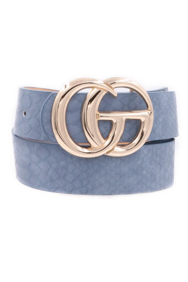 Crocodile Faux Leather CG Belt