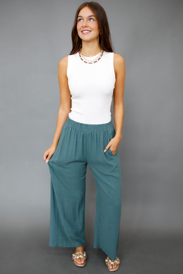 Seabreeze Linen Wide-Leg Pants