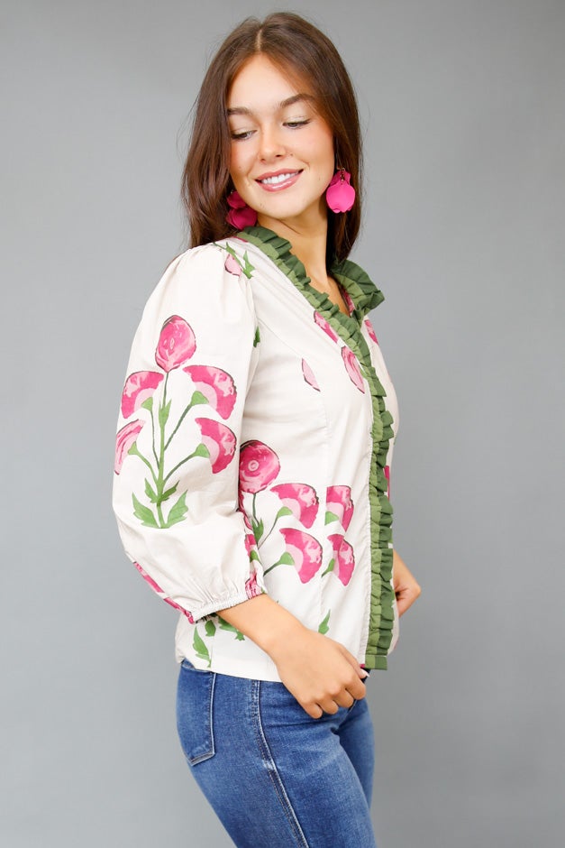 Stone Meadow Ruffle Blouse *Final Sale*