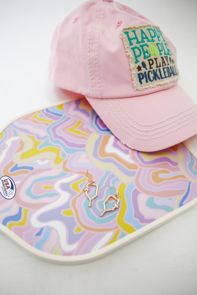 Happy People Play Pickleball Distressed Baseball Cap