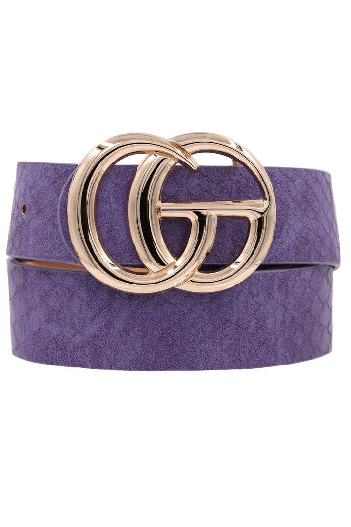 Crocodile Faux Leather CG Belt