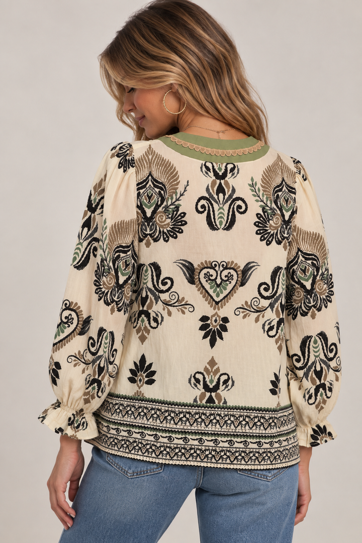 Wild at Heart Lace Trim Top