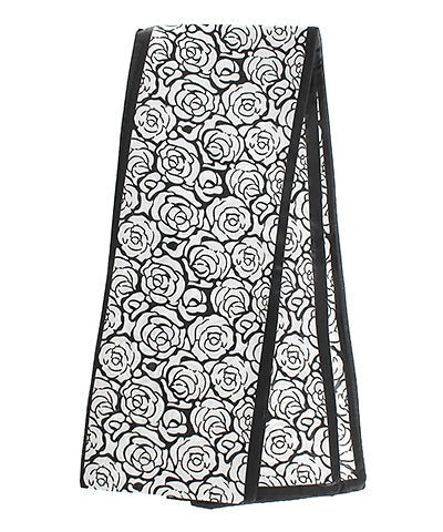 Charming Twilly Rose Print Narrow Scarf