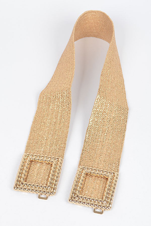 Square Double Buckle Stretch Belt