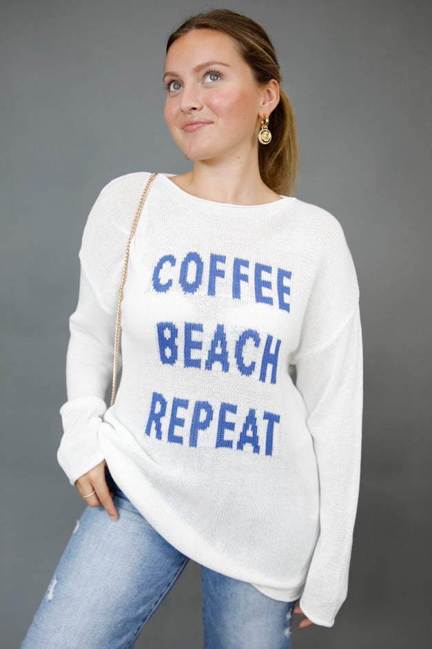 Coffee, Beach, Repeat Sweater