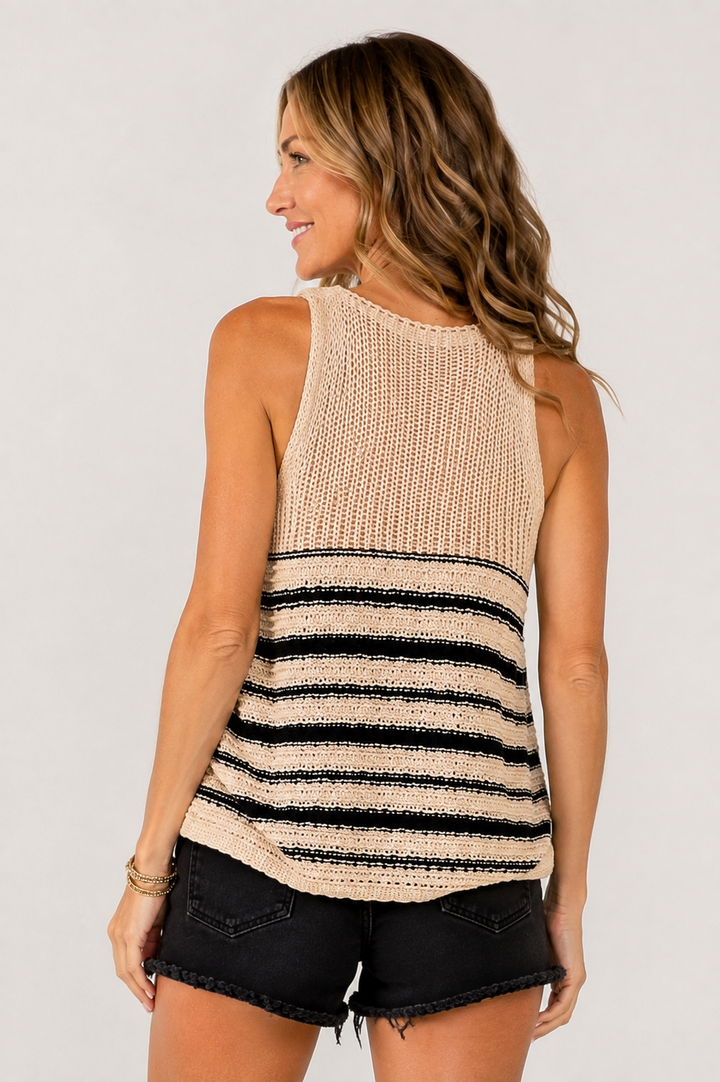 Sunset Stripes Crochet Tank