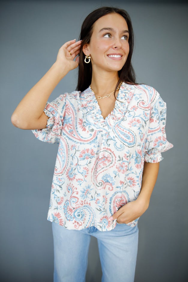 Winter Bloom Paisley Top