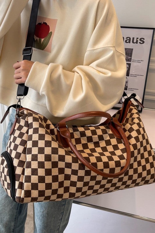 On the Go Checkered Weekender