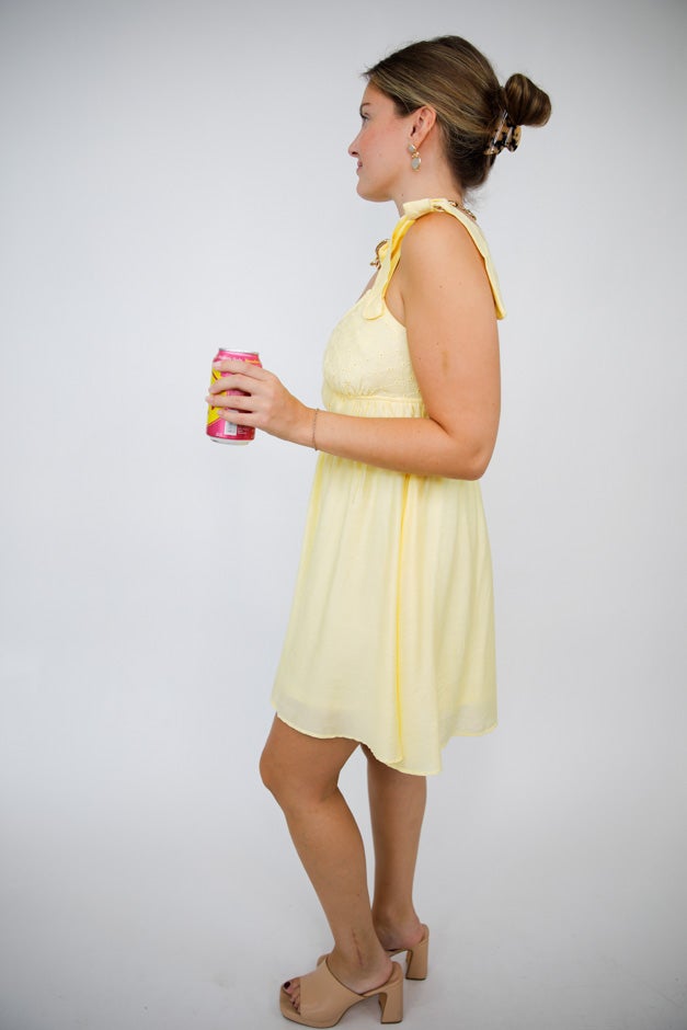 Sweet Citrus Ruched Mini Dress *Final Sale*