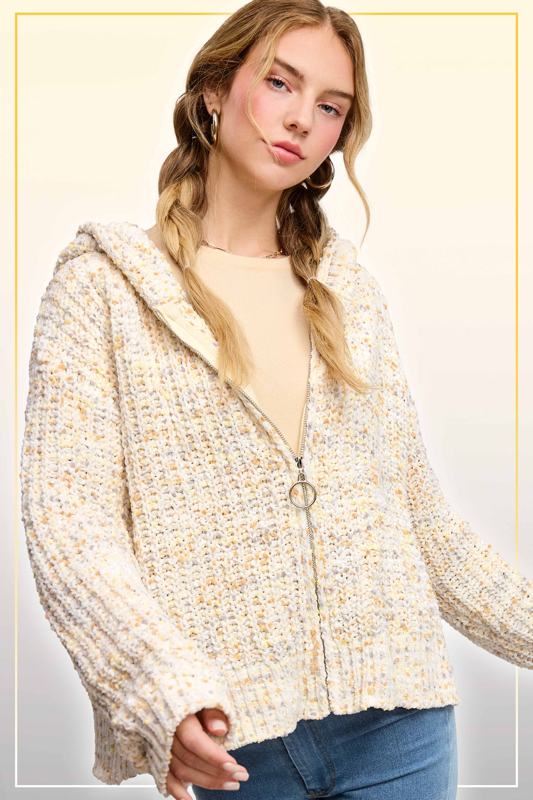 Confetti Days Zip-Up Sweater