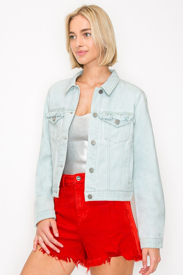 Ruffle Denim Jacket