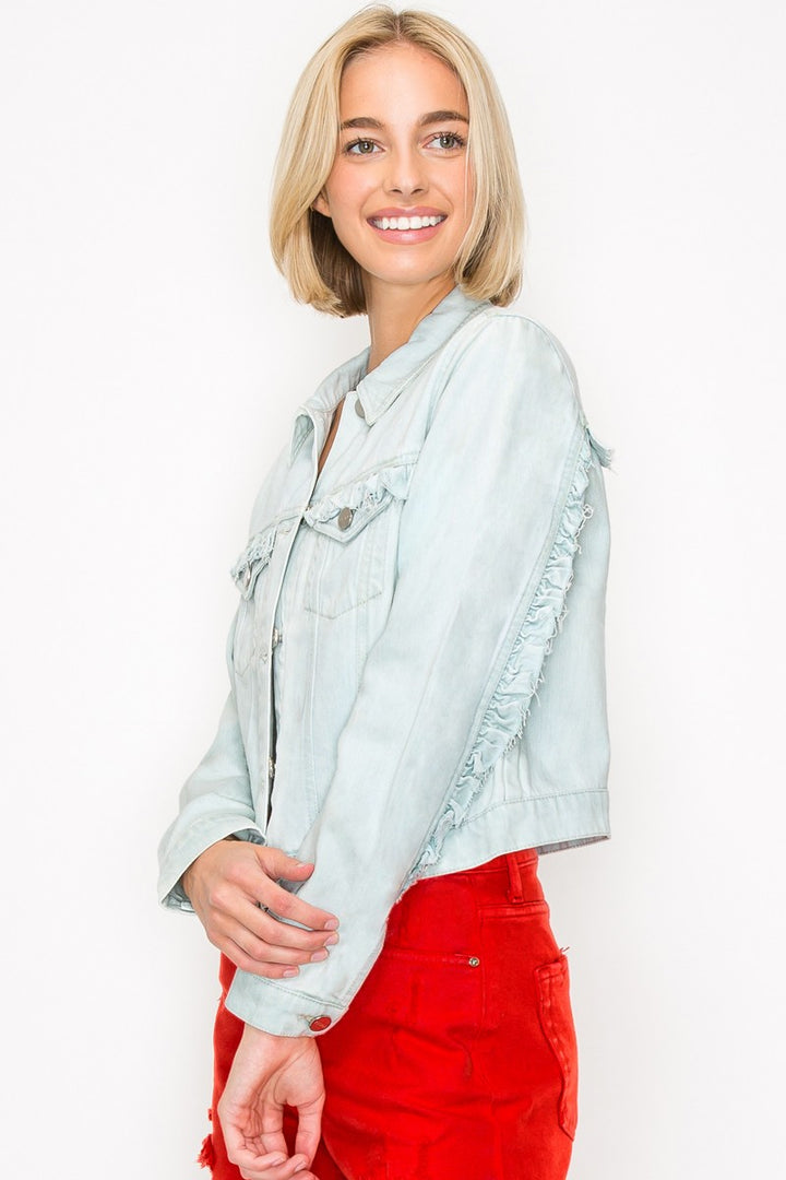 Ruffle Denim Jacket
