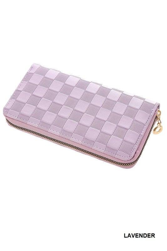 Luxe Checkered Zip Wallet