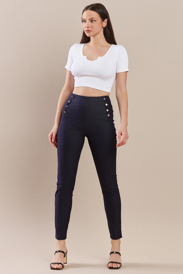 High-Waisted Sailor Skinny Pant