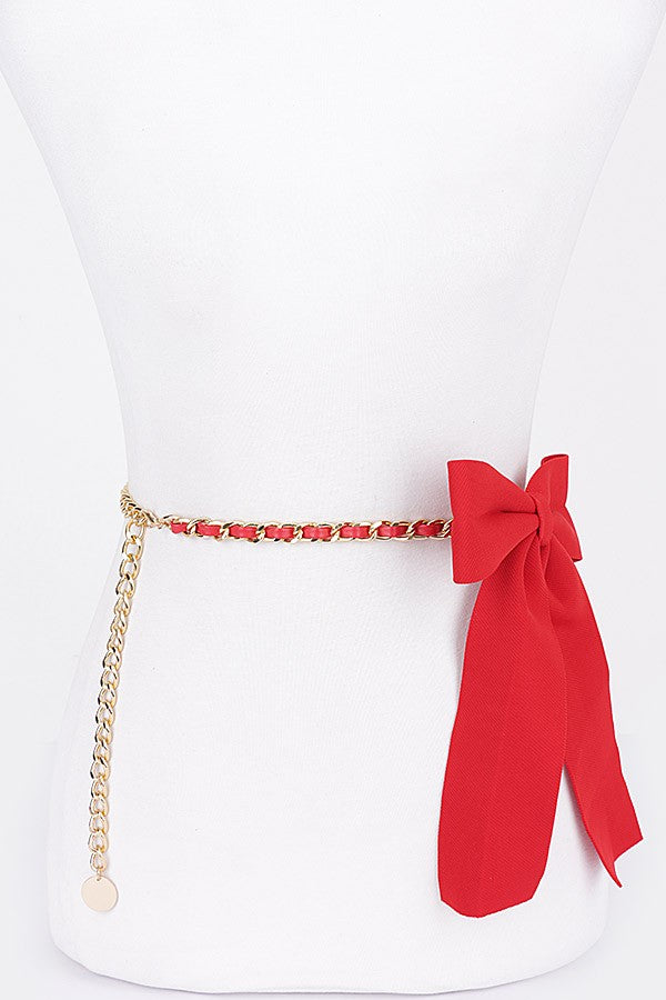 Bow Detail Chain Belt