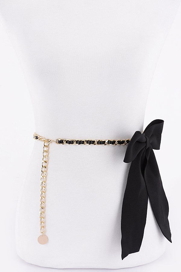 Bow Detail Chain Belt