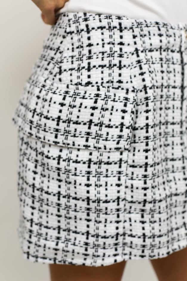 In The Know Tweed Mini Skirt *Final Sale*