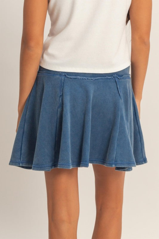 Cozy Contrast Knit Skort