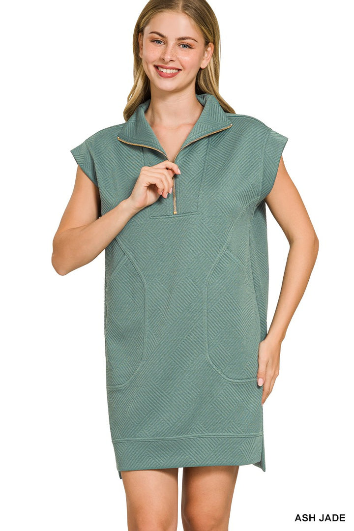 On the Move Zip Mini Dress