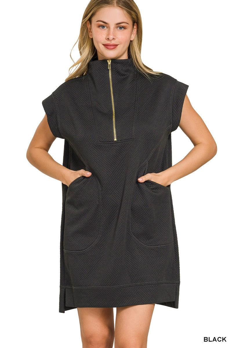 On the Move Zip Mini Dress