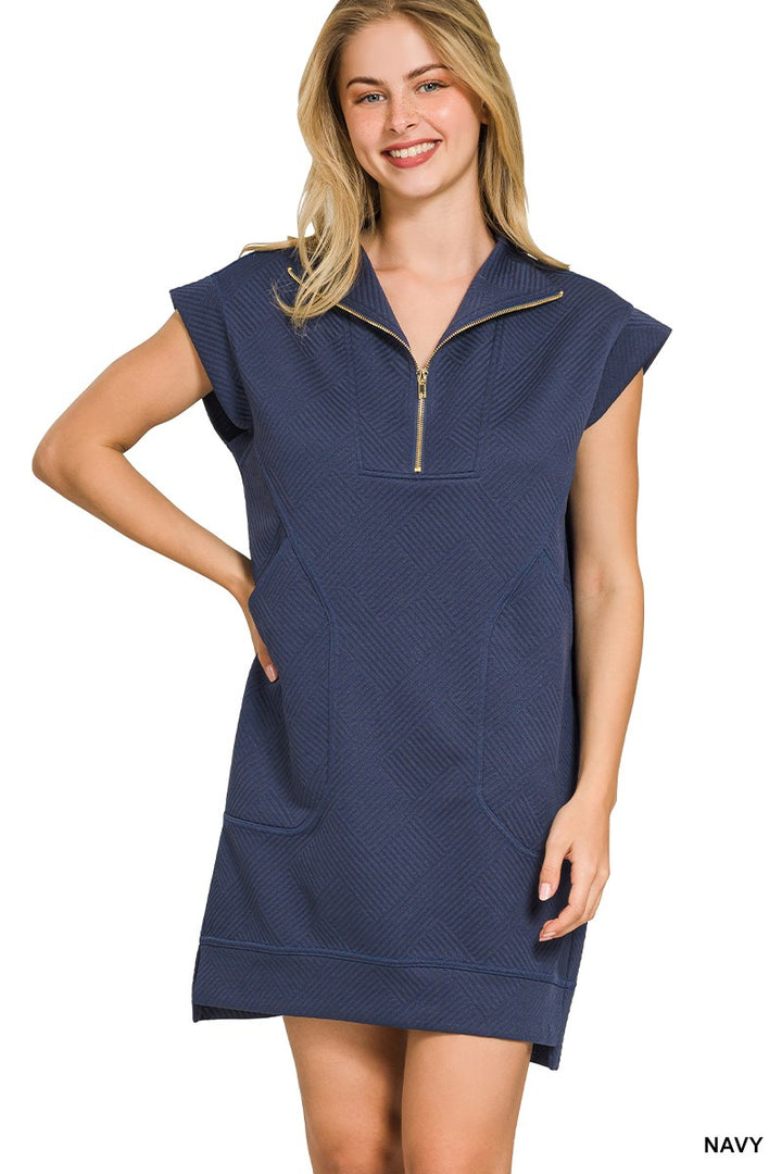 On the Move Zip Mini Dress