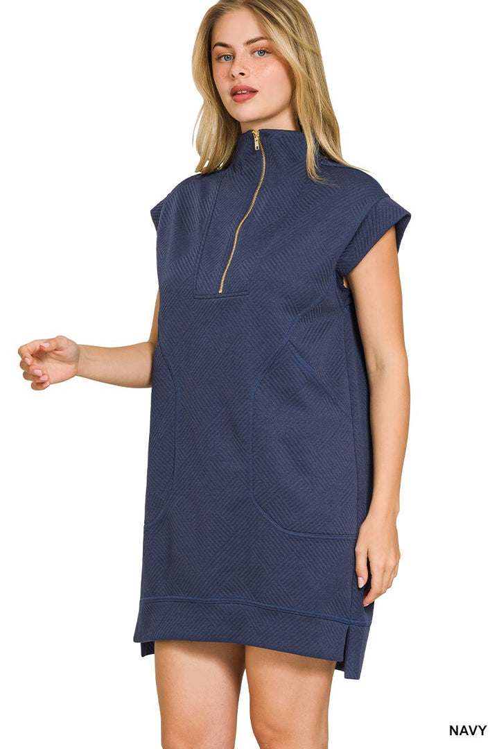 On the Move Zip Mini Dress
