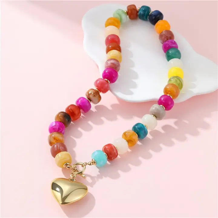 Heart of Color Beaded Necklace