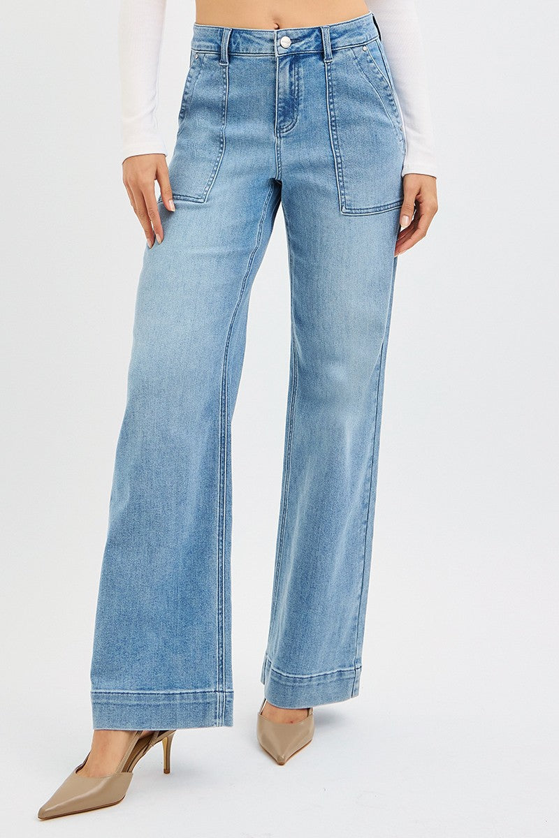 Cargo Pocket Straight Jeans