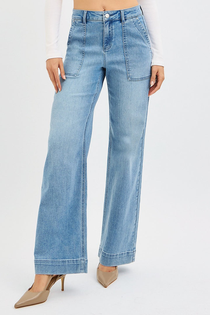 Cargo Pocket Straight Jeans