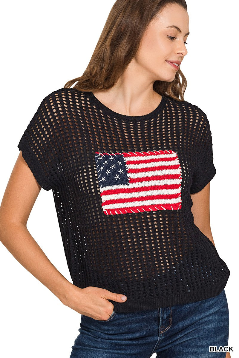 Stars & Stripes Open Stitch Sweater