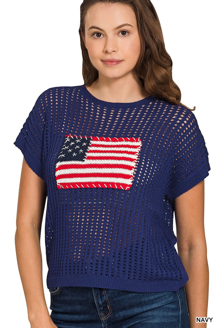 Stars & Stripes Open Stitch Sweater