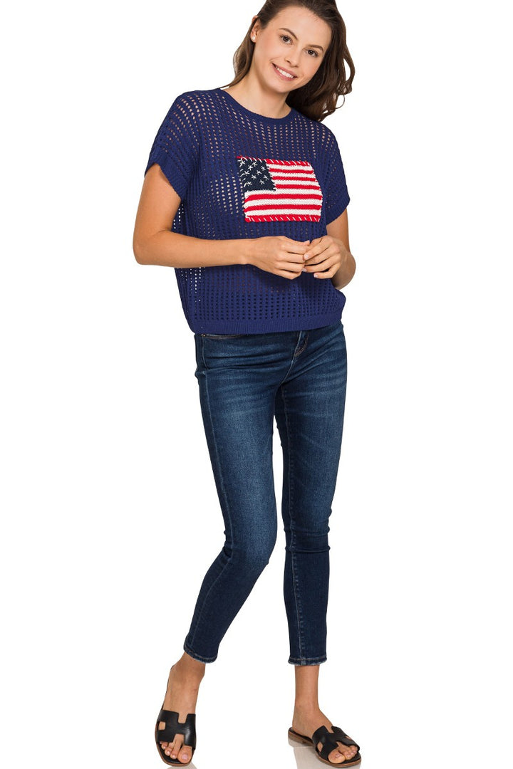 Stars & Stripes Open Stitch Sweater
