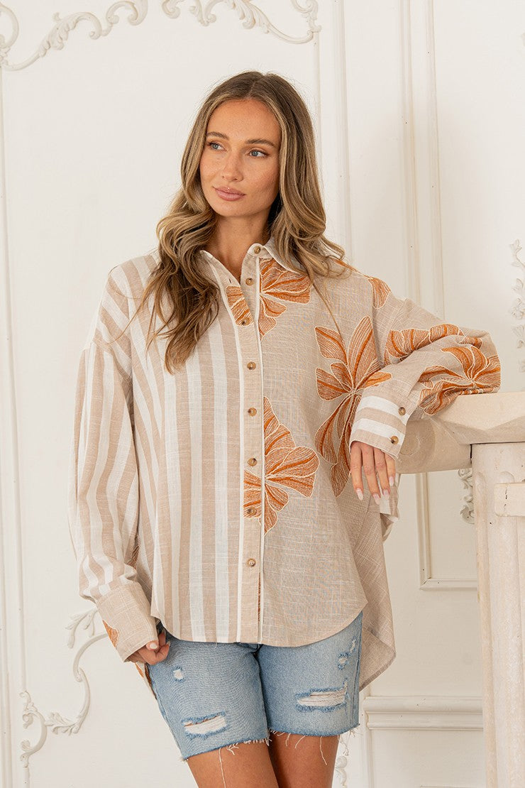 Mixed Feelings Print Button Down