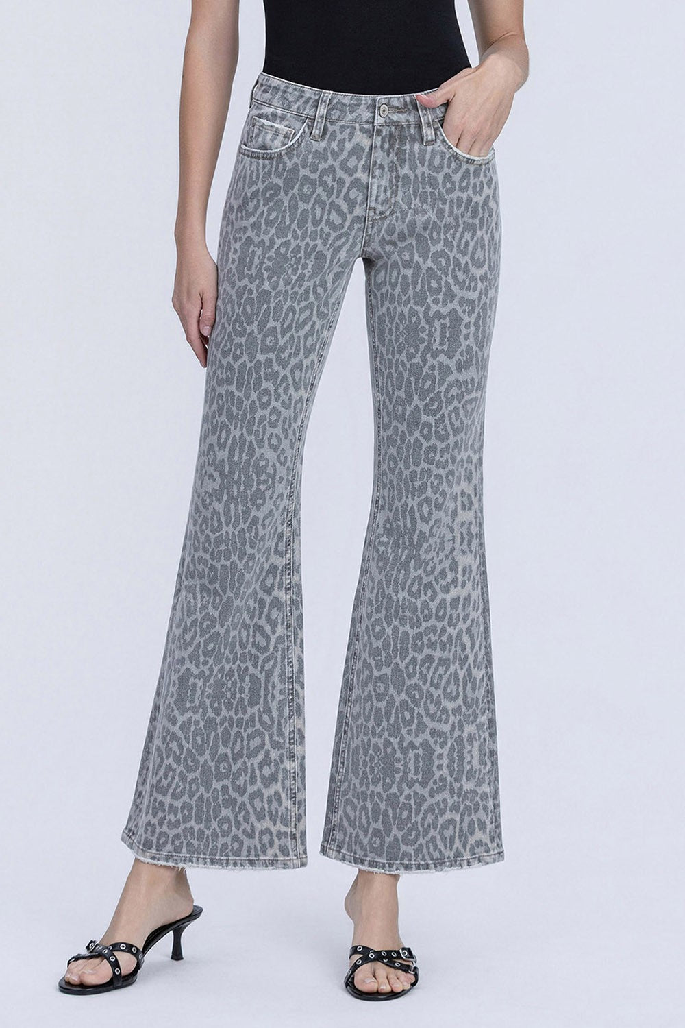 Leopard Flare Jeans