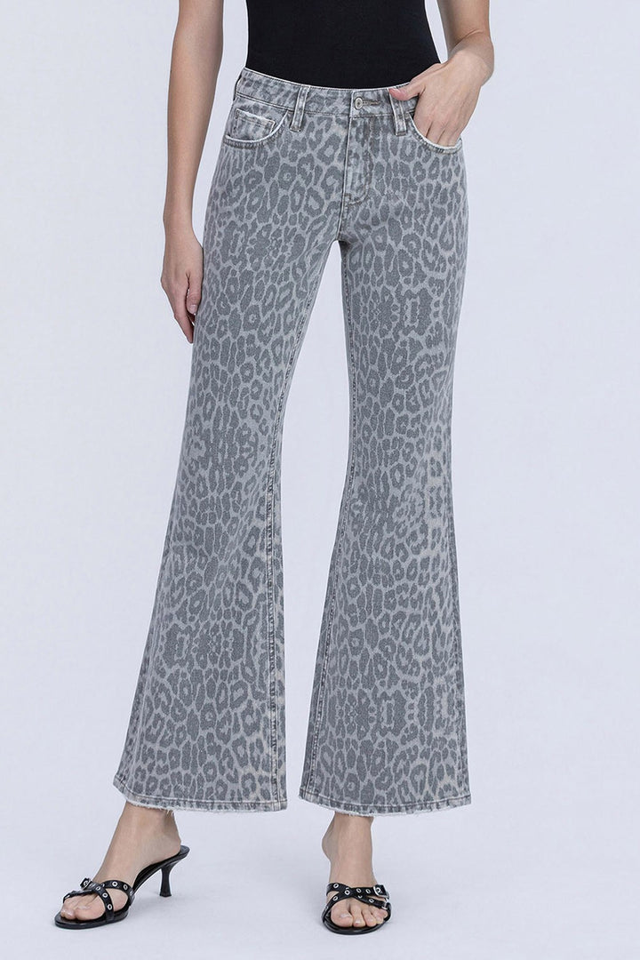 Leopard Flare Jeans