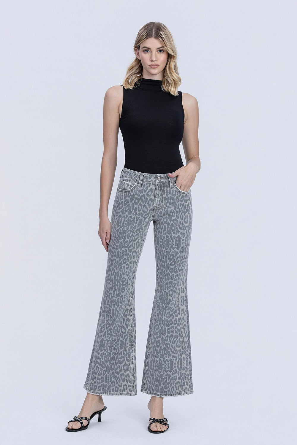 Leopard Flare Jeans