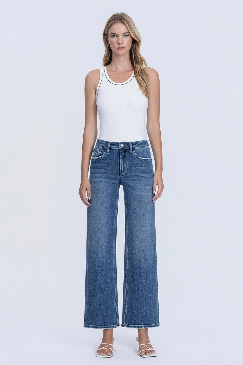 Lovervet High Rise Ankle Wide Leg Jeans