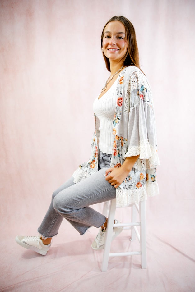 Boho  Floral Patchwork Cardigan