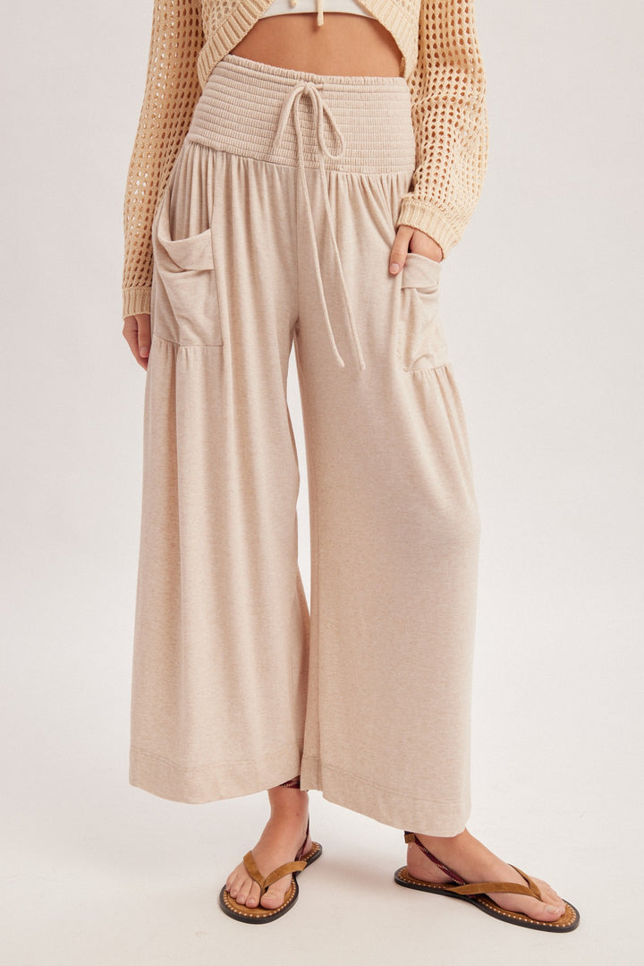 Smocked Pouch Knit Pants