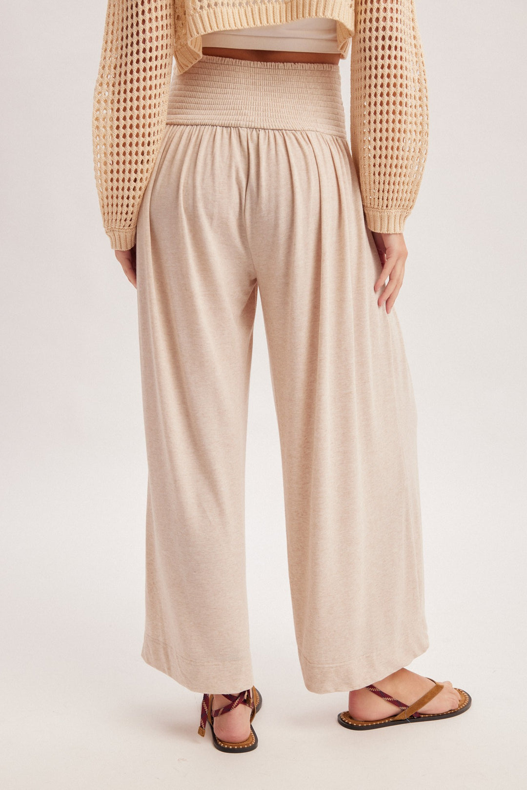 Smocked Pouch Knit Pants